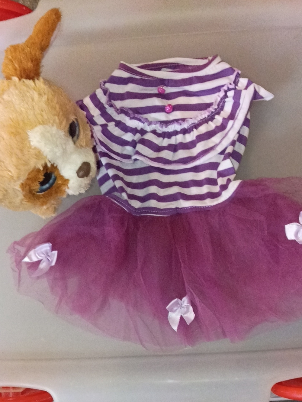 Purple Striped Tutu Dress for Pets - Cute Ballet Outfit